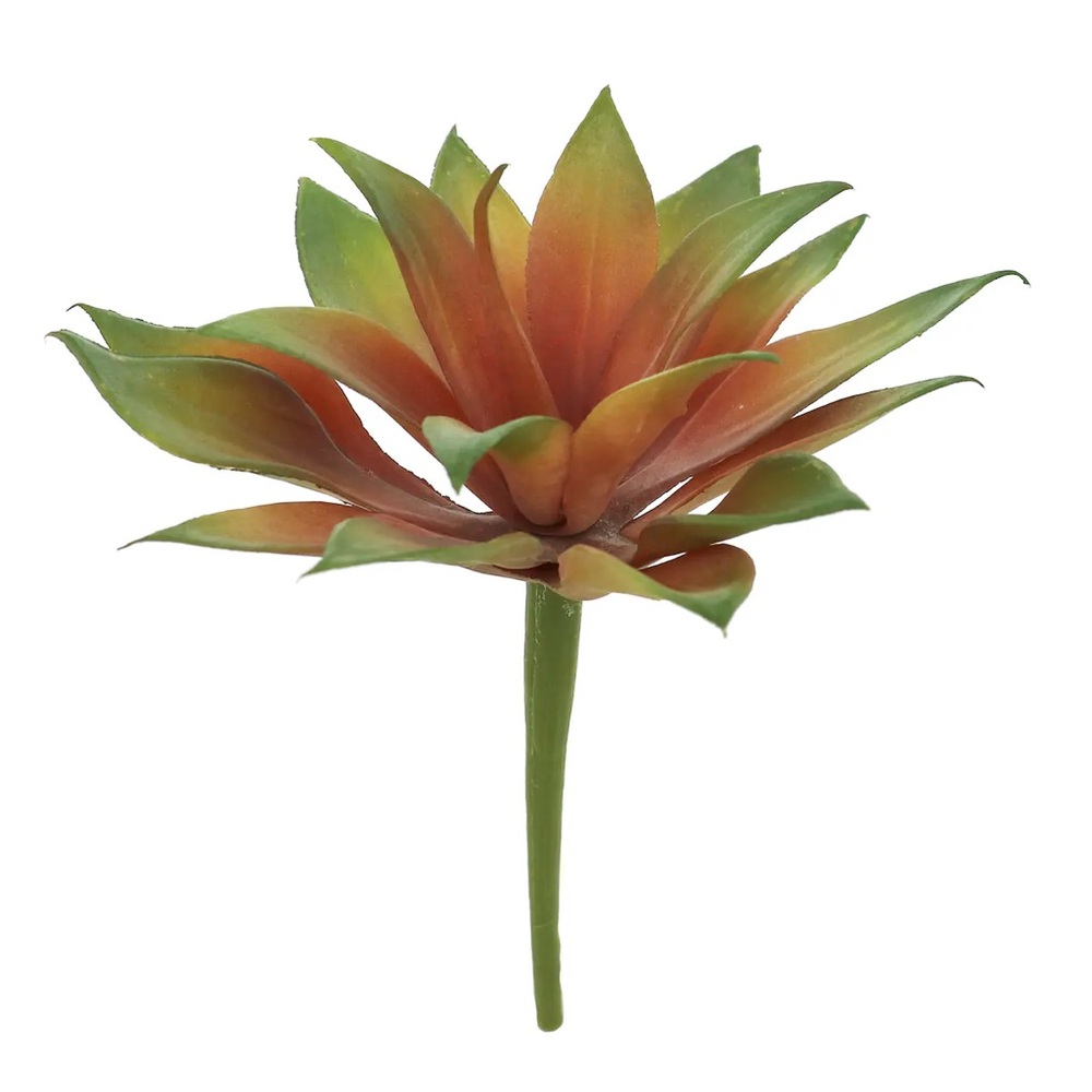 Green Burgundy Succulent Pick Artificial Flower Faux Plant 7” Tall